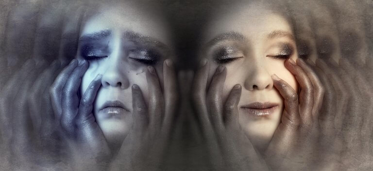 Deux visages et deux émotions